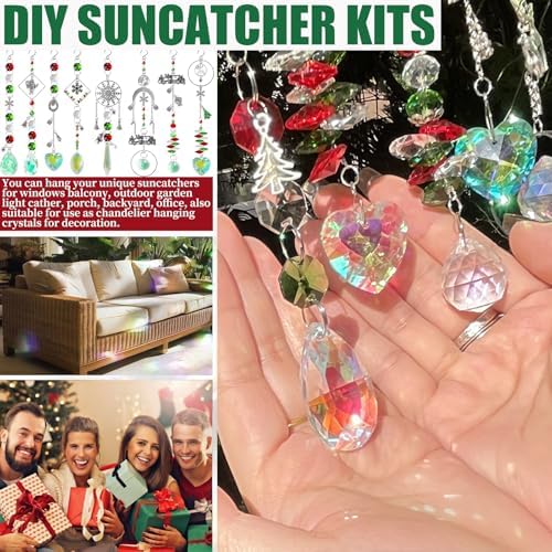 500pcs Sun Catcher Kit, DIY Crystal Craft Hanging Window Christmas Decor