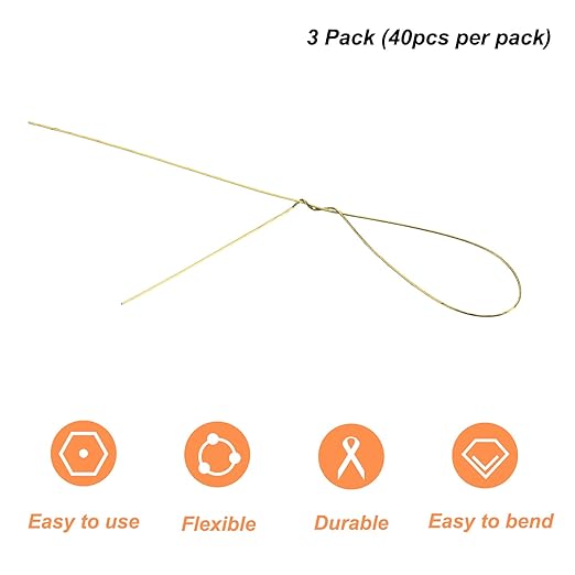 PATIKIL 32 Inch 22 Gauge Floral Stem Wire, 3 Pack/120 Pieces Bouquet Stem Paper - Image 3