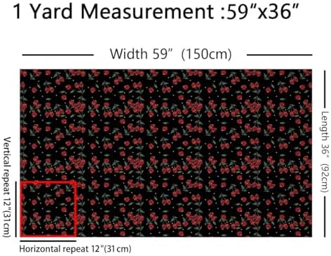 Feelyou Halloween Theme Soft Flannel Fabric by The Yard 3 Yards Skull Pattern Upholstery Fabric for Boys Girls Teens Black Red Cherry-Shaped Skull Bones Print for Home DIY Projects, Indoor Decor