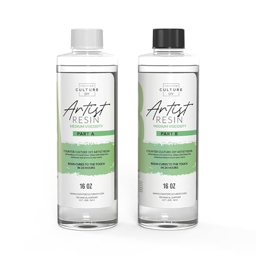 Counter Culture DIY Clear Artist Resin, Medium Viscosity, 32 oz Kit, Art Epoxy by CounterCultureDIY