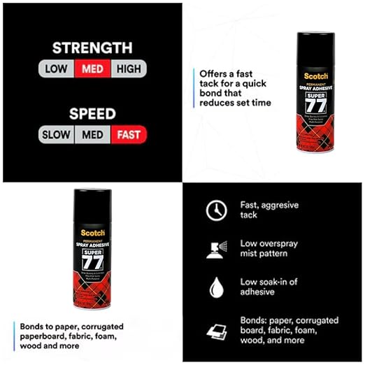 Scotch Super 77 Multipurpose Adhesive Spray, Bonds to Fabric, and More - Image 6