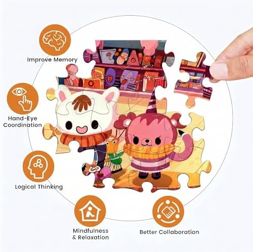 1000 Piece Puzzle for Adults, Cute Pumpkin Bookstore Party