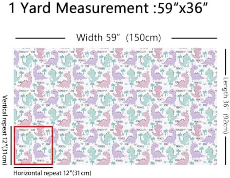 Erosebridal Dinosaur Fabric By the Yard, 2 Yards