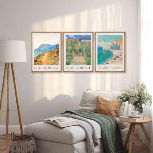 GOUOYANA 3 Pack Monet Paint By Numbers Kit for Adults-Frameless 12x16 Inch