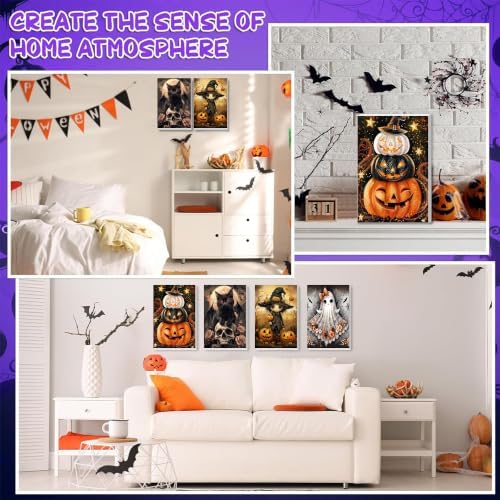 Paint by Numbers for Adults Halloween with Framed Canvas - Wooden Easel