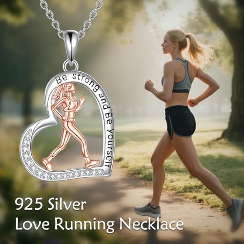 Hancock Sports Necklace Sterling Silver Sports Heart Pendant Hobby Jewelry Gift for Women