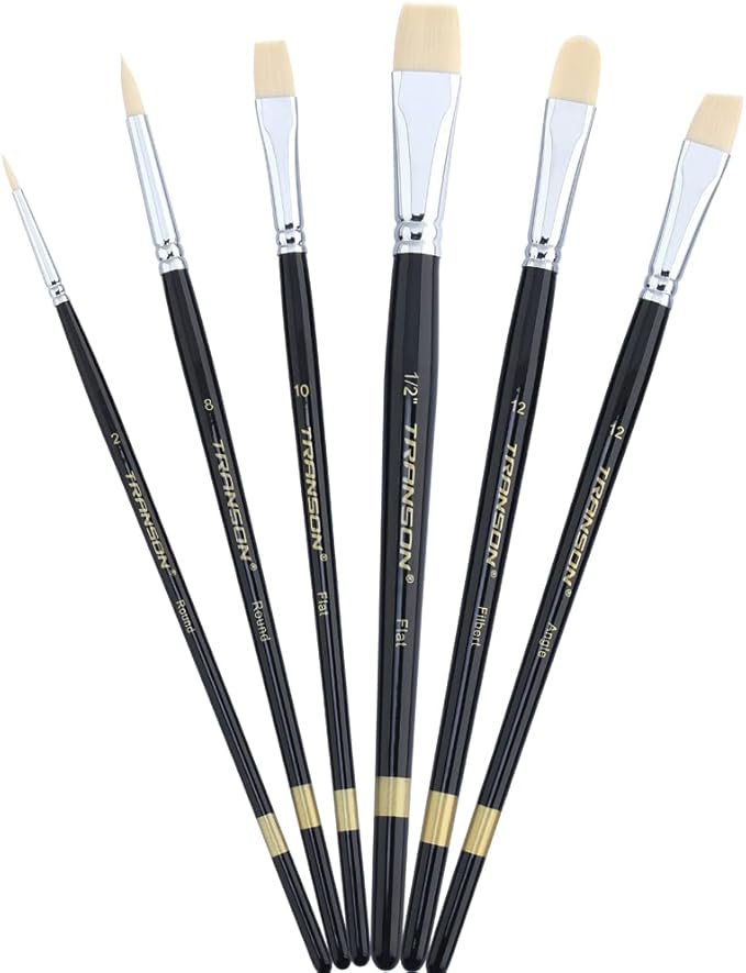 Transon Paint Brush Set 6pcs Art Painting Flexible Bristle - Image 8