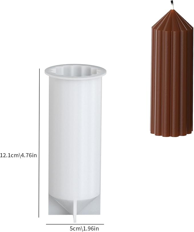 2 Pack Stripe Cylinder Pillar Spiral Candle Resin Mold - Image 4