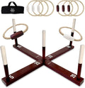SWOOC Games - Rustic Ring Toss Game - Easy Setup & Extra Games Included - Ring by SwoocGames