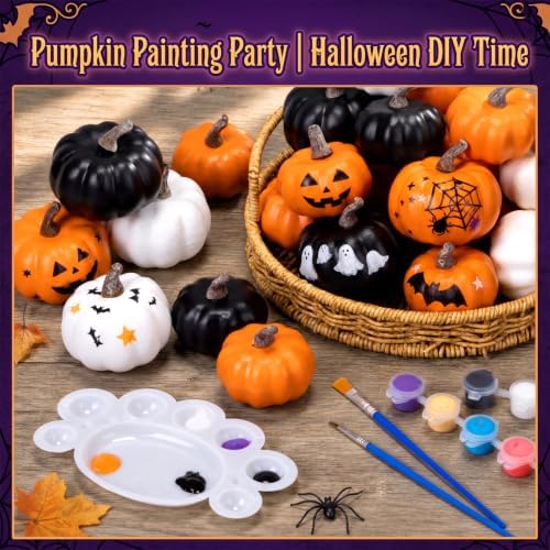 50 Pcs DIY Pumpkin Painting Kit for Fall Halloween 42 Foam Pumpkins Crafts
