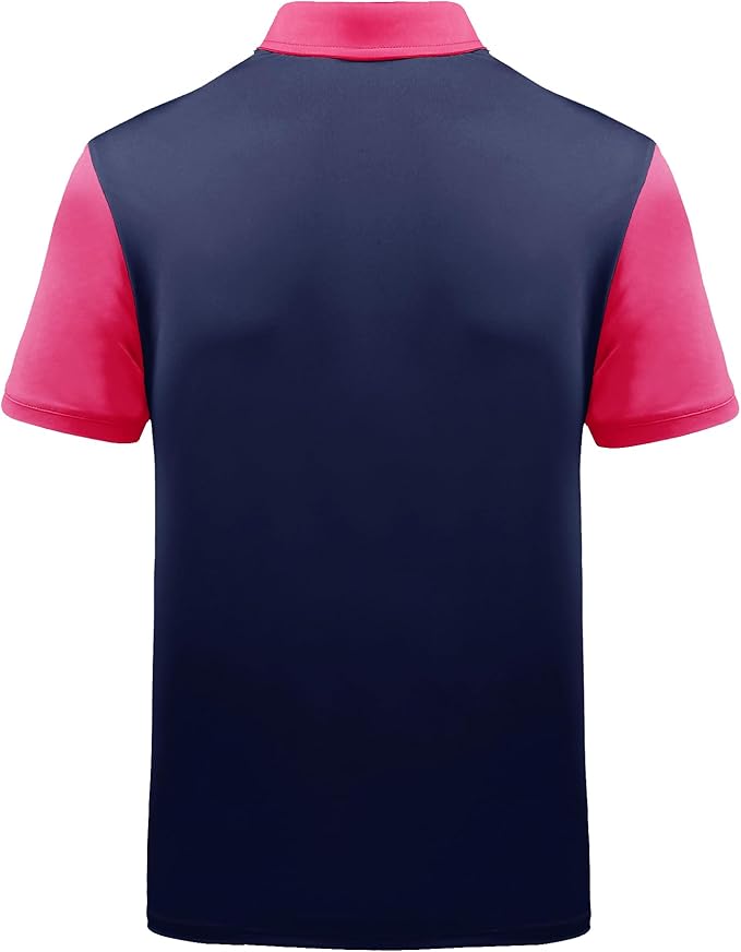 ZITY Mens Golf Shirt Short Sleeve Sport Moisture Wicking Performance Print Golf Polo Shirts for Men Collared Casual T-Shirt