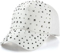 Gudessly Adjustable Breathable Rhinestone Baseball Cap for Women Bling Sequins Casual Sports Cap