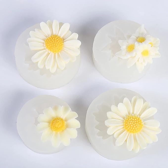 Daisy 4 Pack Flower Molds by EVERELAMSiliconeMolds