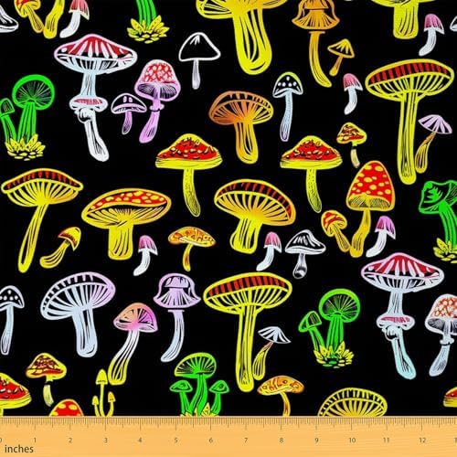 jejeloiu Mushroom Fabric by The Yard Soft 5 Yards