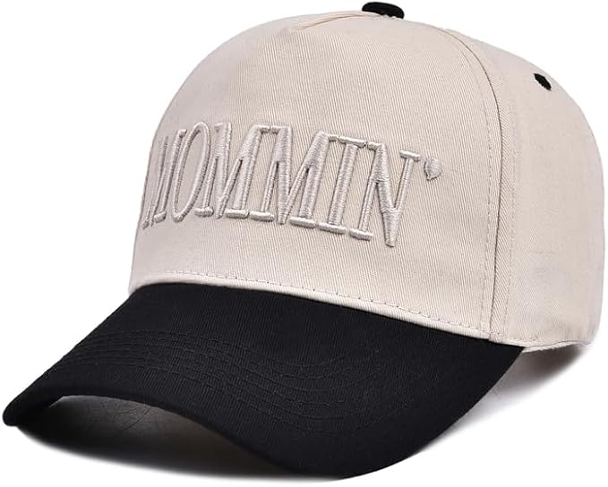 Womens Baseball Caps Casual Mommin Embroidery Letters Trucker Hat Adjustable Ponytail Baseball Hat for Streetwear