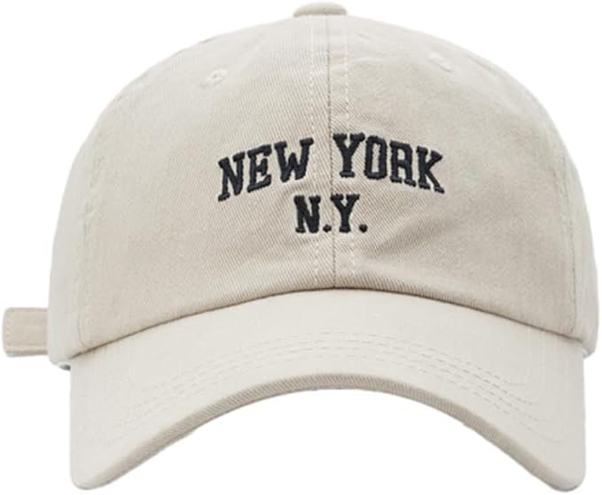 Top Baseball Caps for Women-Men Outdoor Baseball Hats New York Golf Sports Hat Curved-Brim UV Protection