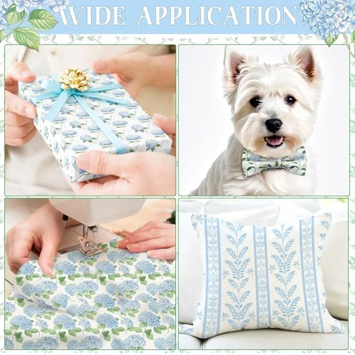 Hahafelt 10 Pcs Hydrangea Quilting Fabric Bundles 20 x 20 Inch