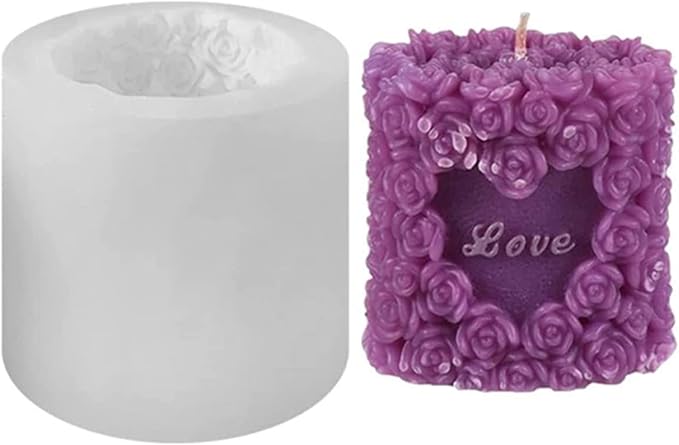3D Rose Silicone Candle Molds Soap Molds Lovely Wedding Candle Molds Fondant by NINEXY