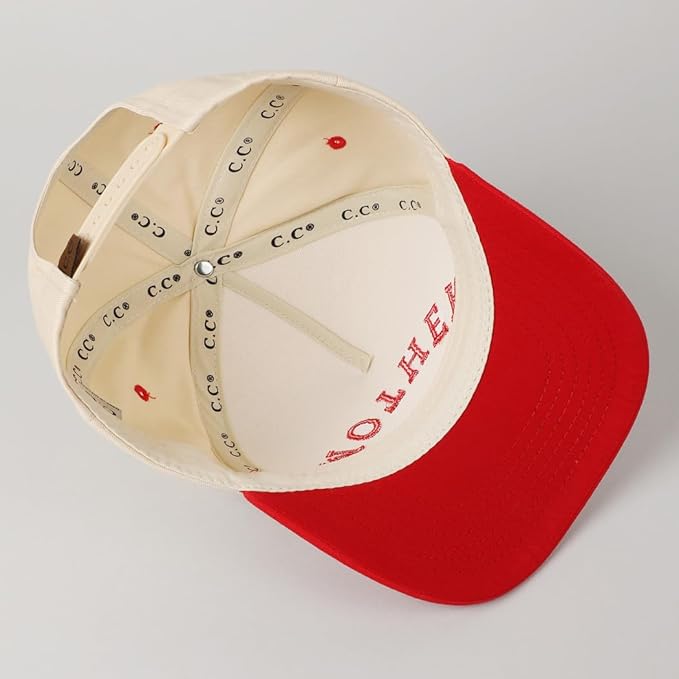 MIRMARU Two-Tone Vintage Canvas Trucker Hats for Men & Women, Adjustable Size Baseball Caps with Trendy Embroidered Design