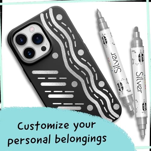 4 Acrylic Metallic Silver Paint Pen - Image 6