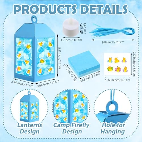 Simgoing 12 Sets Firefly Crafts Camping Vbs Firefly Tissue Paper Craft Kit