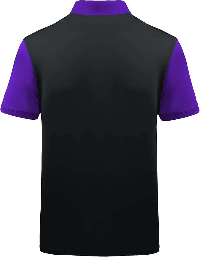 ZITY Mens Golf Shirt Short Sleeve Sport Moisture Wicking Performance Print Golf Polo Shirts for Men Collared Casual T-Shirt