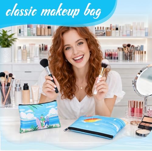 Eccliy 20 Pcs Summer Makeup Bag for Women Hawaii Canvas