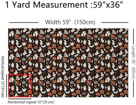 Feelyou Halloween Castle Fabric By The Yard Decorative Soft