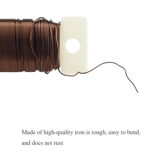 HAHIYO 22Gauge Coffee Color Metal Floral Wire - Image 8