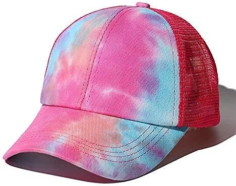 Criss Cross Hat Washed Distressed Baseball Cap Ponytail Hat High Messy Bun Ponycap for Women