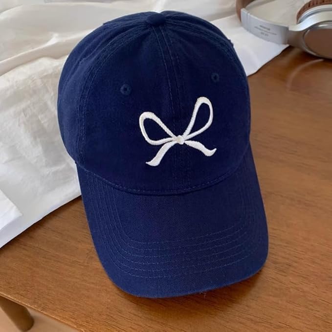 Trendy Bow-Tie Baseball Cap for Women and Men Trucker Hats Y2k Adjustable Fashion Sun Hat with Visor for Hiking & Travel