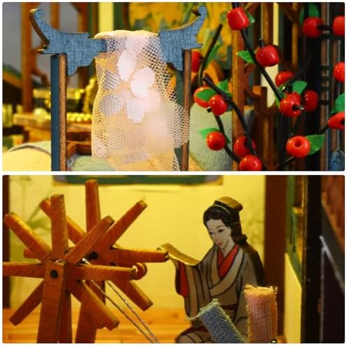 Dollhouse Kit, DIY Miniature House Kit w/LED Ancient Courtyard