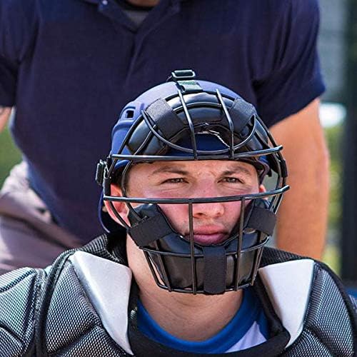 Champion Sports Pro Baseball Adult Mask - Umpires and Catchers - Extra Protection - Extended Guards - Adjustable Harness Baseball Mask - Adult Size,Black
