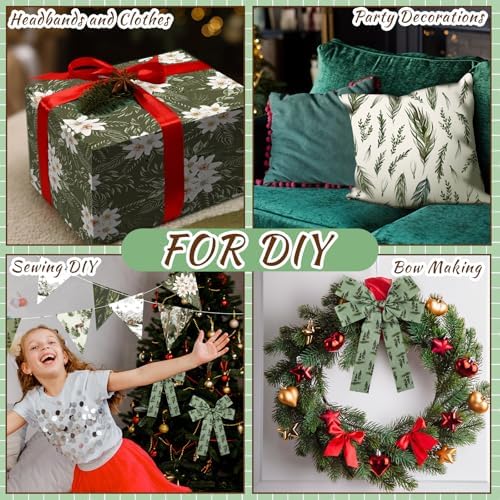Hahafelt 10pcs 18"x22" Watercolor Forest Fat Quarter Christmas Tree Fabric