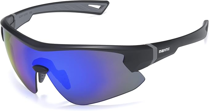 maivnz Youth Baseball Sunglasses for Boys and Girls Ages 6-12, Kids Sports Glasses for Softball Cycling, Helmet Compatible