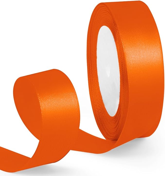 1 Inch Orange Ribbon, 25 Yards Orange Stain Ribbon by HimBen