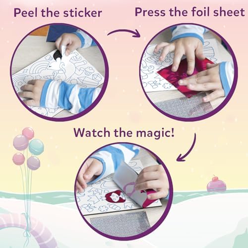 Skillmatics Foil Fun Unicorns & Princesses, Foil Art & Craft, Gift for Kids