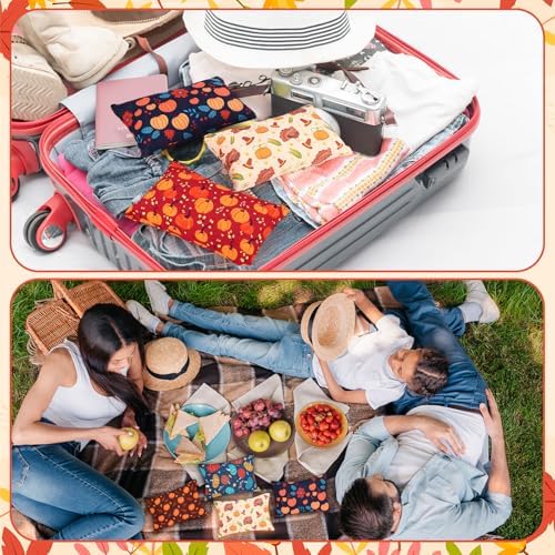 Meanplan 24 Pcs Fall Makeup Bags Gift, Thanksgiving Day Cosmetic Bag Bulk