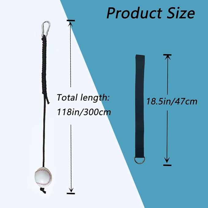 LOOEEL Baseball and Softball Batting Training Rope,Baseball Softball Hitting Trainer,Batting Swing Trainer for Baseball & Softball.Practice Baseball Swing Skills,and Hitting Performance