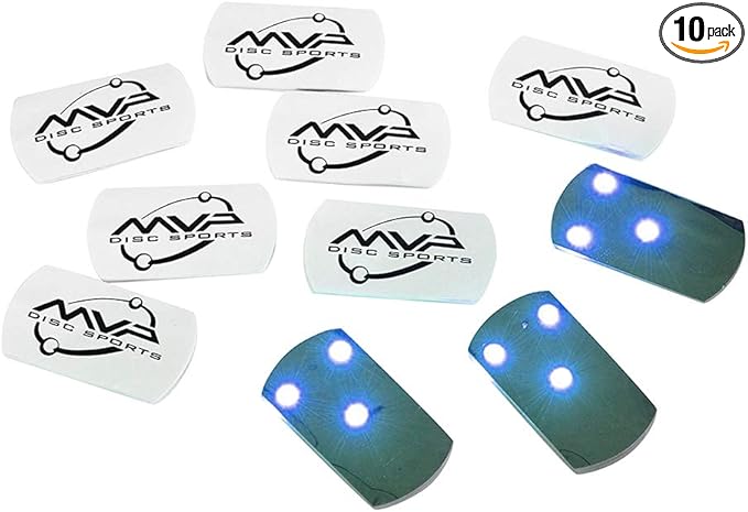 MVP Disc Golf Flat LED Tri-lite Disc Golf Lights (Pack of 10) (Blue)
