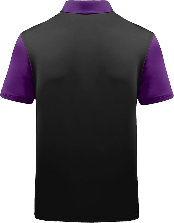 ZITY Mens Golf Shirt Short Sleeve Sport Moisture Wicking Performance Print Golf Polo Shirts for Men Collared Casual T-Shirt
