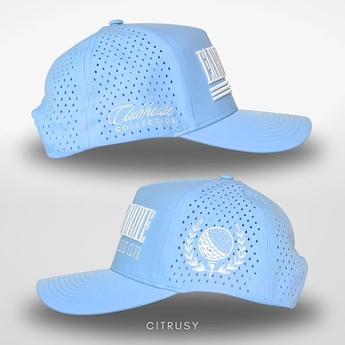 CITRUSY Athletic Trucker Golf Hat | Performance Mens 5 Panel Cap | Cool Breathable Waterproof Workout Running Snapback