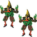 Beistle 2 Piece Vintage Halloween Decorations, Jointed Retro Witch Goblin Cut Outs, Made in USA Since 1900