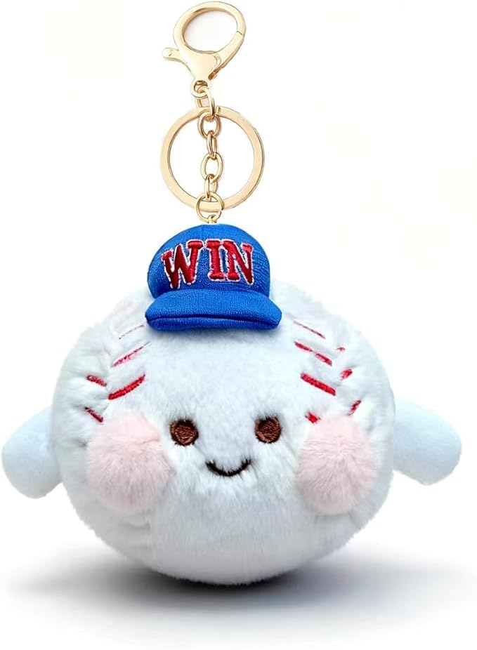 JEWSUN Cute Soft Baseball Stuffed Plush Keychain