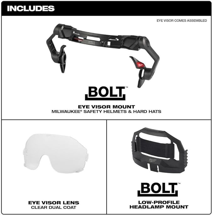 Milwaukee 48-73-1410 Clear Dual Coat Lens Eye Visor, Black/White