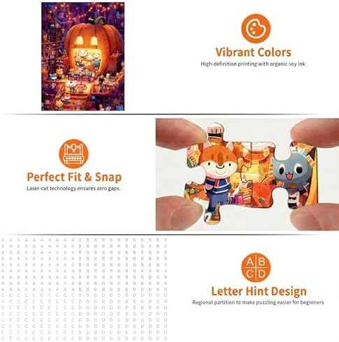 1000 Piece Puzzle for Adults, Cute Pumpkin Bookstore Party