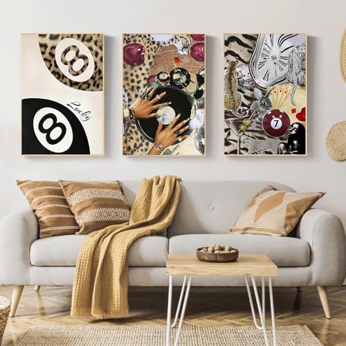 Mandun Leopard Paint by Numbers Kit for Adults, 3 Pack, 7.8x11.8 inch