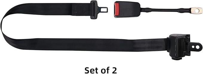 2 Pack Golf Cart Seat Belt Kits Retractable Fits Most Golf Cart Like EZGO, Yamaha, Club Car, UTV