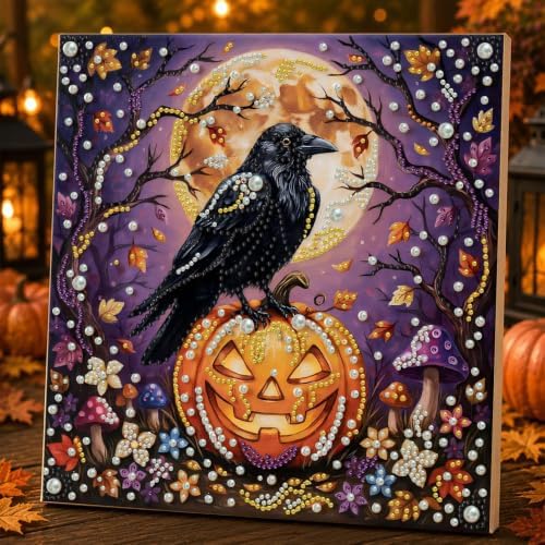 Reofrey DIY Halloween Pearl Art Kits for Adults, 5D Diamond Art Kits B06