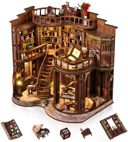 DIY Book Nook Kit for Adults, Miniature House Kit, Dream Bookstore